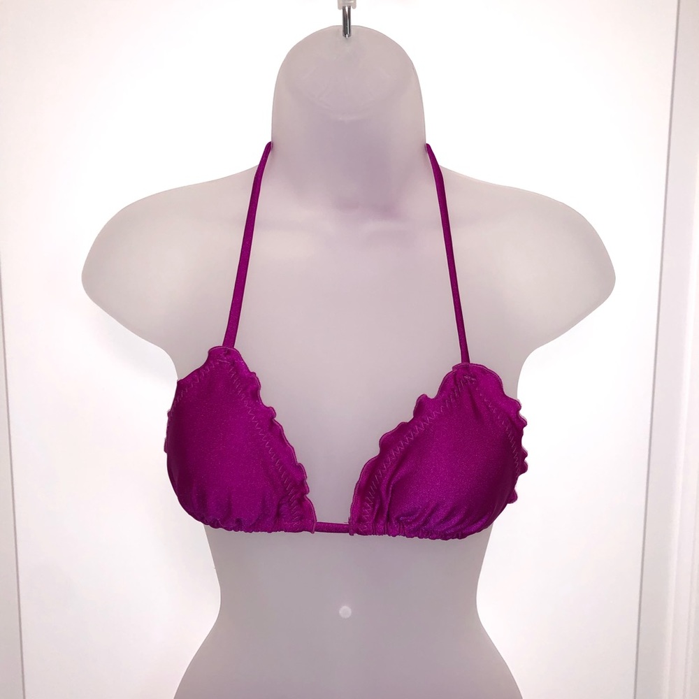 Luli Fama wavey edge triangle top